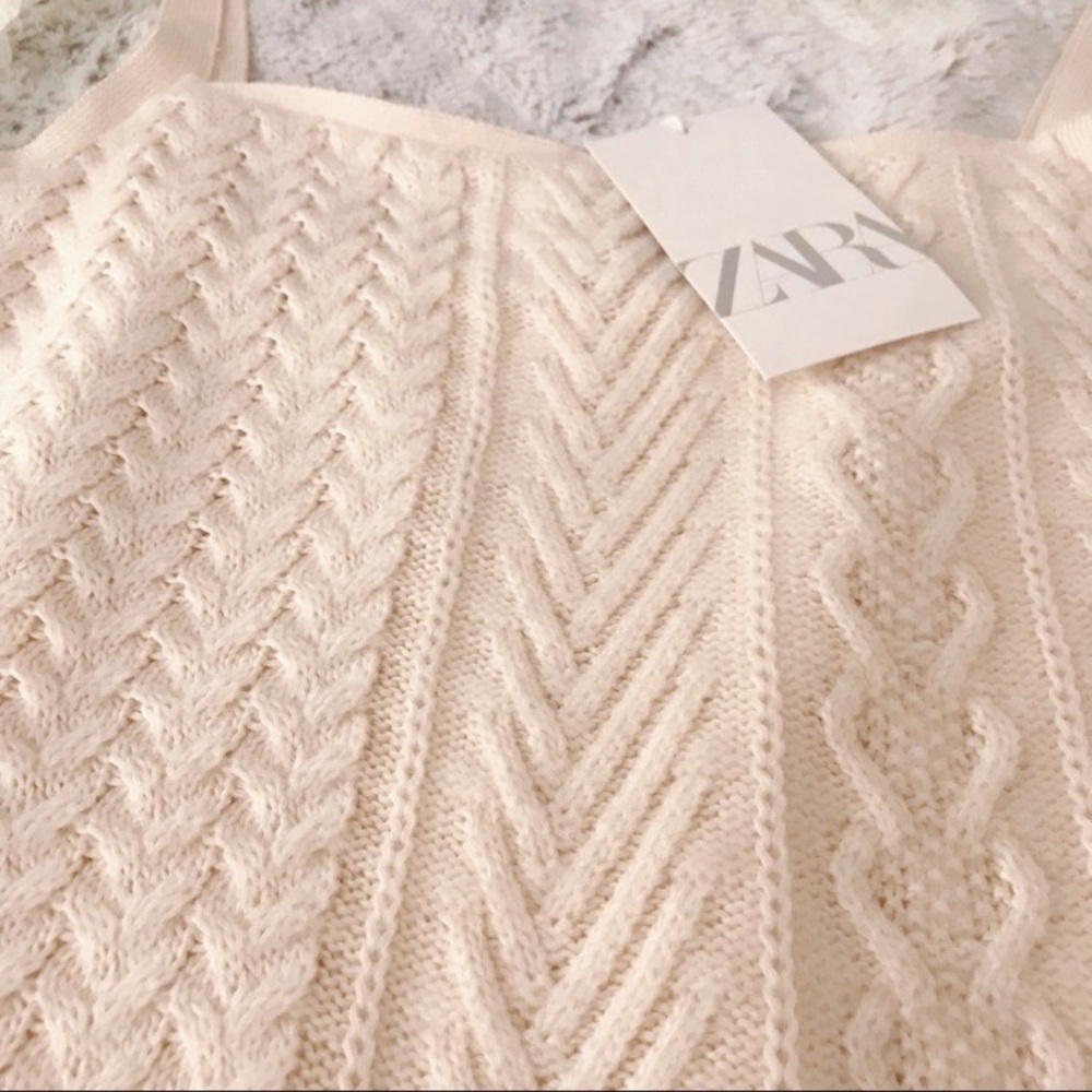 ZARA FOLKLORE🍃 CABLE KNIT MINI DRESS
